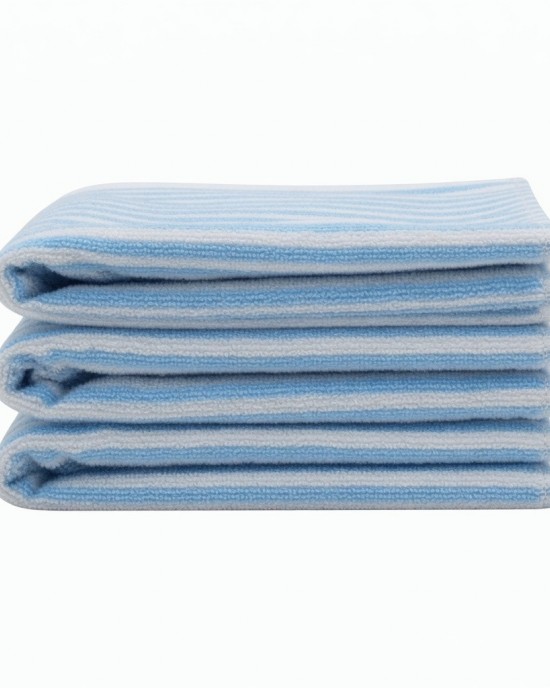 Imabari Towel Wash Towel Set of 3 Light Blue Striped 36cm x 34cm