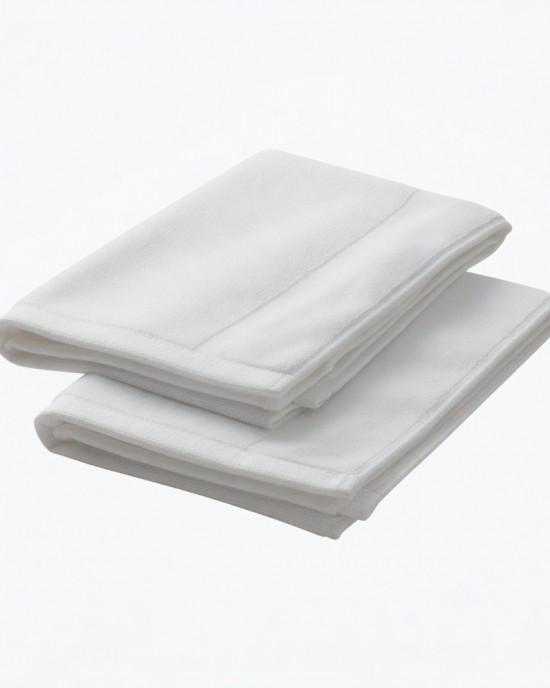 Imabari Cotton Face Towel Set of 2 Microfiber & Cotton White 34x84cm