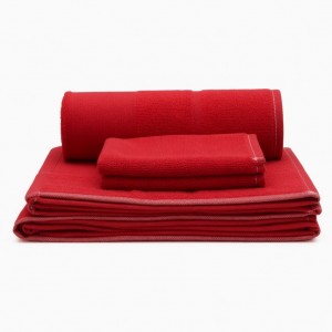 Imabari Towel Set Compact Bath Towel 46×100 Red Gauze Face Towels 34×80