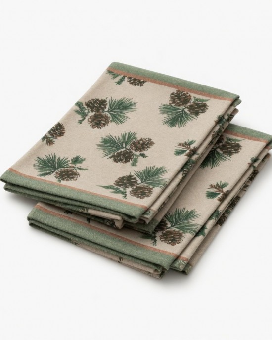 tea towel set of 2 Handmade Forest Pine Cones