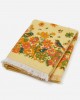 Vintage Stevens Utica 70s Bath Towel Yellow Floral Bird Fringe Retro Cotton