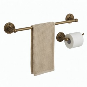 Antique Brass Bathroom Accessories Set Wall Mounted Towel Rail Toilet Paper Hold