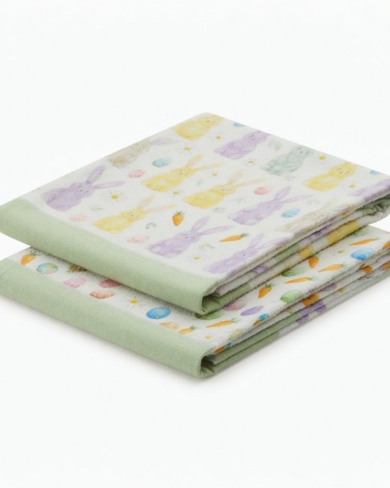 Happy Easter Tea Towel Hand Towel Set Of 2 Easter Decor New Easter Gift Bunny