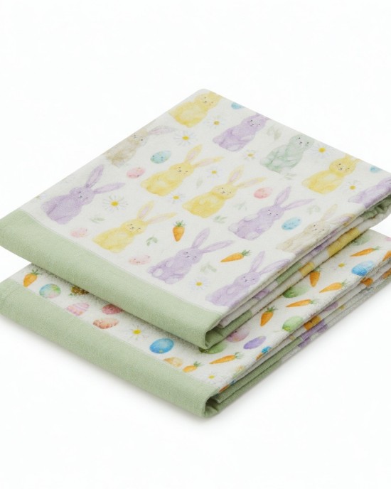 Happy Easter Tea Towel Hand Towel Set Of 2 Easter Decor New Easter Gift Bunny