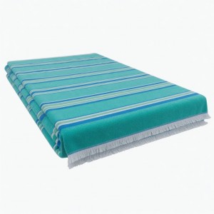 Large Beach Towel Blue Green Striped Cotton 85x150cm Holiday Pool Bath M&S