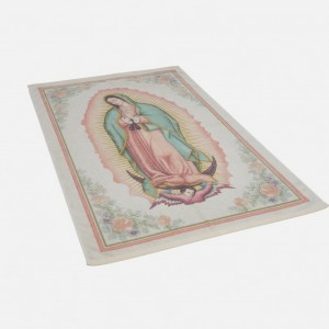 Vtg Kaufman Our Lady of Guadalupe Beach Towel Virgin Mary 100% Cotton 58
