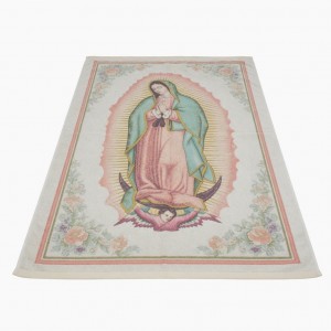 Vtg Kaufman Our Lady of Guadalupe Beach Towel Virgin Mary 100% Cotton 58