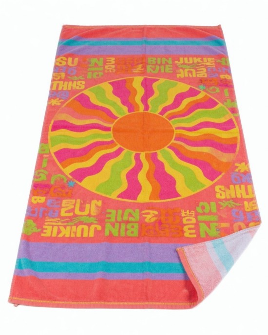 Y2K BEACH TOWEL SUN JUNKIE SUNBATHING BEACH TOWEL USED