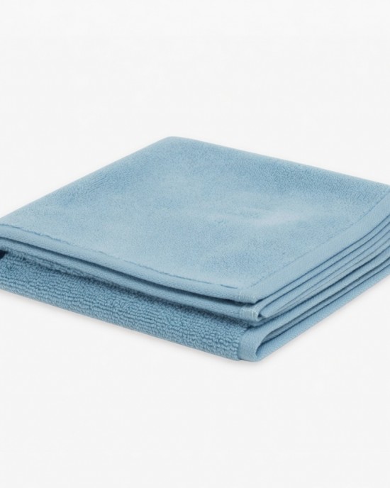 EGA Unused Avalon Wash Cloth Carre Towel 100% Cotton Blue Glacier/HE7576