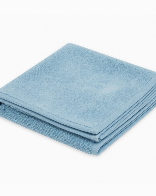 EGA Unused Avalon Wash Cloth Carre Towel 100% Cotton Blue Glacier/HE7576