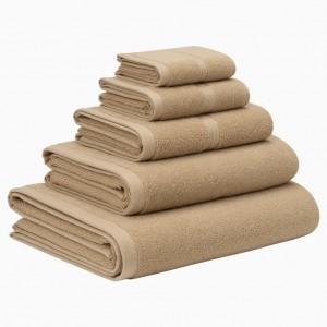 Organic 6-Piece Tan Cotton Bath Towel Set