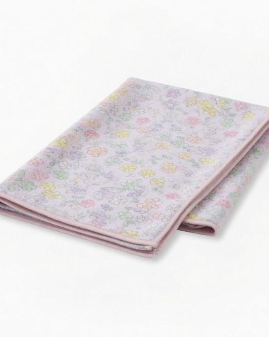 Pastel Flower Collection Hand Towel & Zipper Charm Set