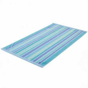 Cotton Blend Blend Beach Towel 72 x 38 in Cool Veriegated Stripe